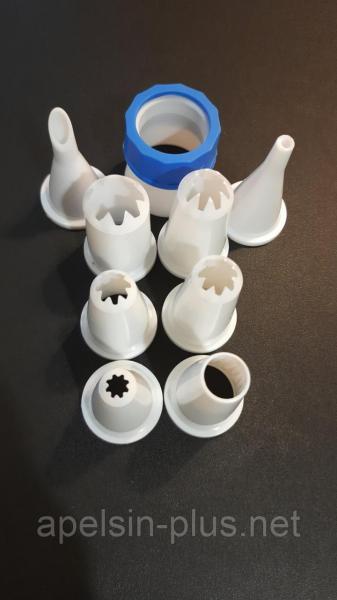 Фото  Набор кондитерских насадок из 8 штук и переходник пластик ОПТ