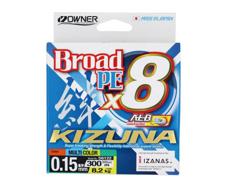 Фото  Шнур Owner Kizuna Broad PEx8 300м 0.17мм 9.2кг Multi Color