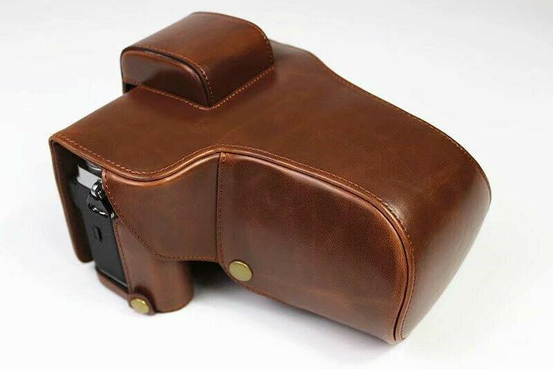 Фото Сумки, футляры, чехлы для камер и объективов, Чехлы и футляры для фотоаппаратов, Чехлы и футляры для фотоаппаратов FujiFilm Защитный футляр - чехол для камеры Fujifilm X-T2, X-T3 - кофе - реализован доступ к аккумулятору