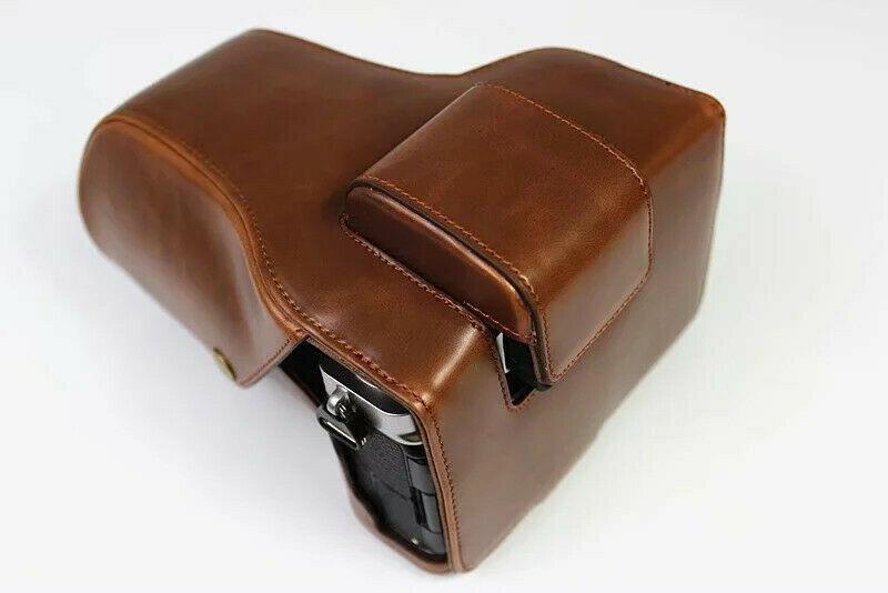 Фото Сумки, футляры, чехлы для камер и объективов, Чехлы и футляры для фотоаппаратов, Чехлы и футляры для фотоаппаратов FujiFilm Защитный футляр - чехол для камеры Fujifilm X-T2, X-T3 - кофе - реализован доступ к аккумулятору