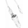 Аудио-видео кабели, переходники, разъемы - АЗУ Hoco Z27 (2USB, 2.4A) + Lighthning cable White (Код товара:15929)