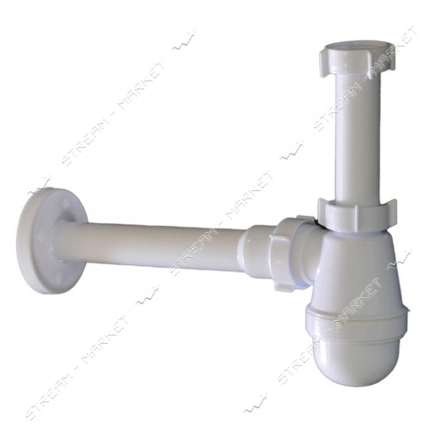Сифон Extra Plast ПСЖ-32 1-1/4'x40 без выпуска с прямой редукц.трубой выпуска 40/32x200 с розеткой
