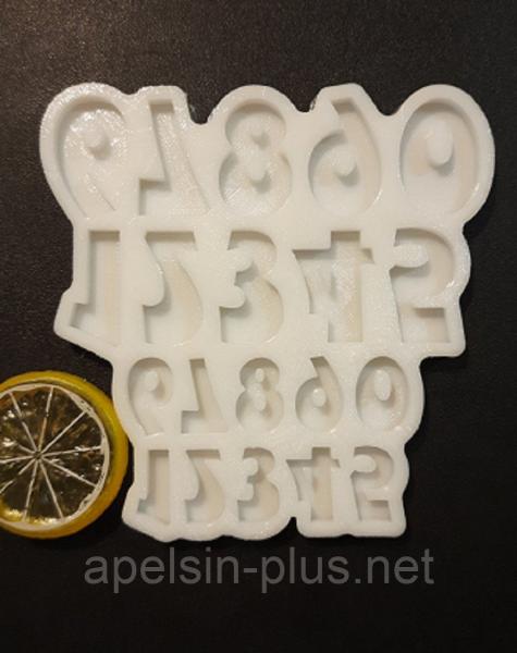 Фото  Молд силиконовый для мастики, шоколада и карамели Цифры 2,7 см и  1,8 см