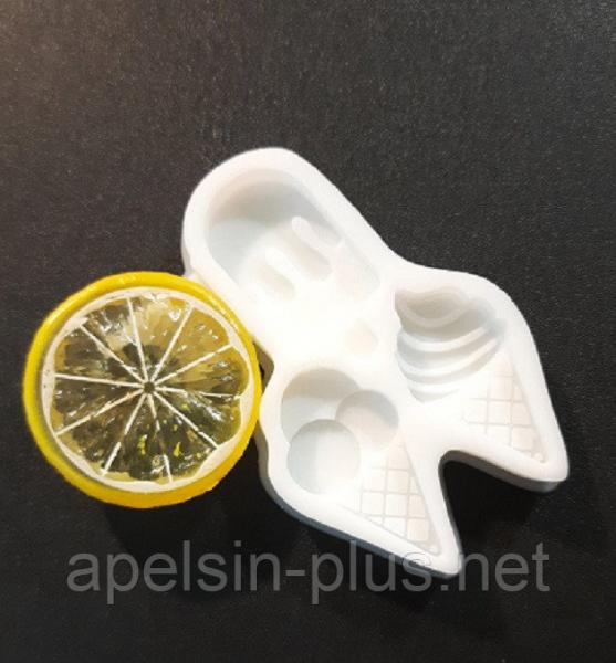 Фото Молды кондитерские пластиковые и силиконовые, Молды бордюры, рамки, броши Молд силиконовый для мастики карамели и шоколада Эскимо ассорти 4 см