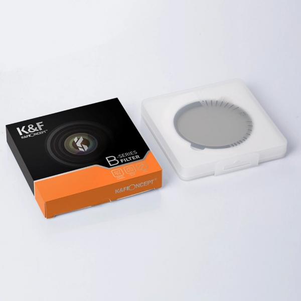 Фото Светофильтры, Нейтрально-серые фильтры ND с переменной плотностью, Нейтрально-серые светофильтры ND с переменной плотностью 55 мм Нейтрально-серый светофильтр K&F Concept с переменной плотностью 55 мм ND2 - ND400 (Slim Variable/Fader NDX)