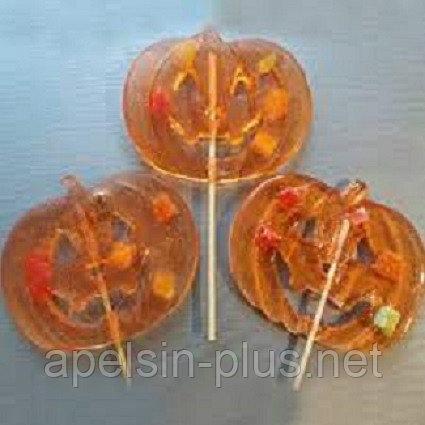 Фото  Молд силиконовый для леденцов на палочке и карамели Тыква Хэллоуин 7,0 см на 7,8 см