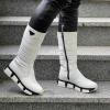 Зимние кожаные сапоги-дутики белые. 40