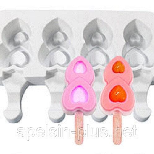 Фото  Силиконовая форма для пирожного и мороженого мини Эскимо на 8 ячеек 6,5 см 3,5 см