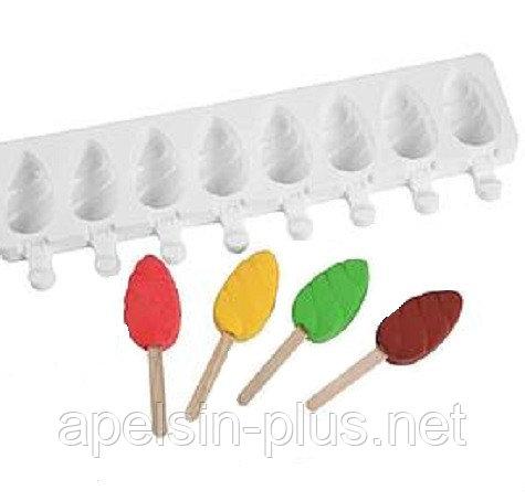 Фото  Силиконовая форма для евродесертов и мороженого Эскимо Шишки на 8 ячеек 6,5 см 3,5 см