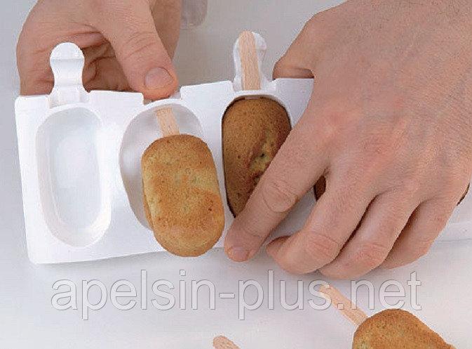 Фото  Силиконовая форма для евродесертов и мороженого Эскимо Шишки на 8 ячеек 6,5 см 3,5 см