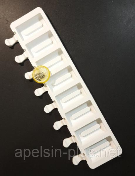 Фото  Силиконовая форма для пирожного и мороженого мини Эскимо Пломбир на 8 ячеек 6,5 см 3,5 см