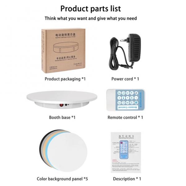 Фото Оборудование для фото студий, мини - студии, Столы для предметной съемки Поворотный, вращающийся стол для предметной съемки макросъемки Puluz DCA1272W 60 см нагрузка до 100 кг! белый