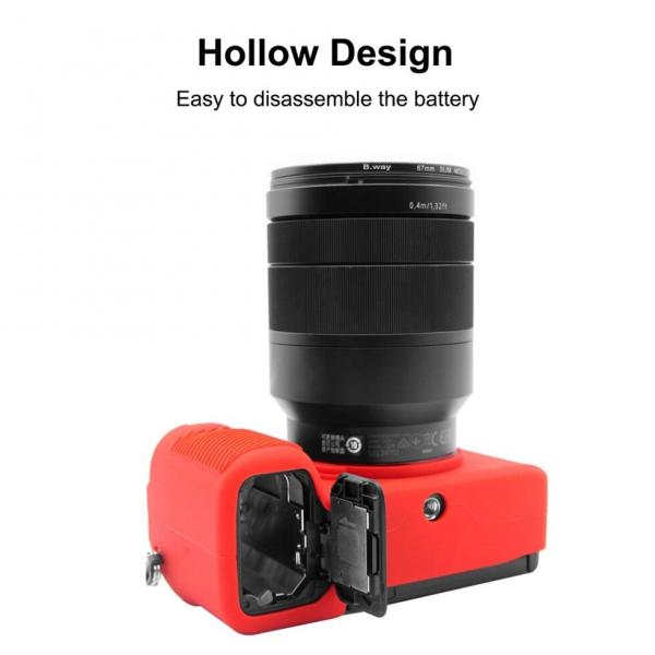 Фото Сумки, футляры, чехлы для камер и объективов, Силиконовые чехлы-футляры для фотоаппаратов, Силиконовые чехлы для фотоаппаратов Sony Защитный силиконовый чехол Puluz PU7139R для фотоаппаратов SONY Sony A7C / ILCE-7C - красный