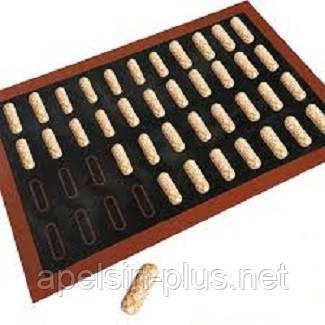 Фото  Перфорированный кондитерский силиконовый коврик для выпечки мини Эклер 40 см 30 см ОПТ