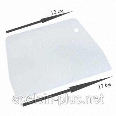 Фото  Шпатель-скребок кондитерский Трапеция 15,0 см пластик ОПТ