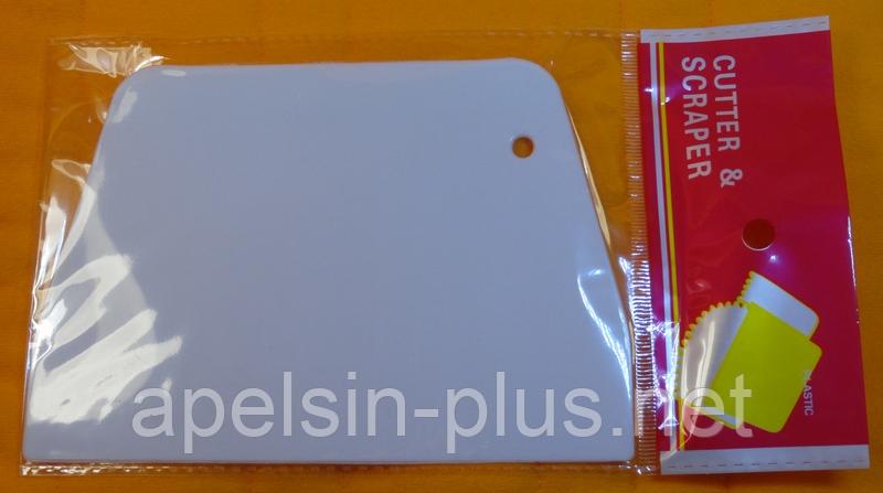 Фото  Шпатель-скребок кондитерский Трапеция 15,0 см пластик ОПТ