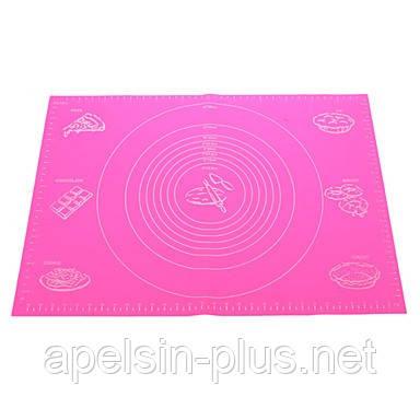 Фото  Силиконовый коврик гладкий с разметкой для выпечки и раскатки теста 50 см 70 см