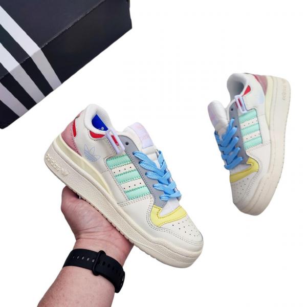 Фото Взуття, Брендоване взуття, Взуття Адідас Жіночі кросівки Adidas Forum Low Multicolor