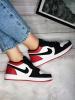  кросівки Nike Air Jordan 1 low Black/White/Red чорні з білим червоним Кроссовки, кеды мужские в Украине