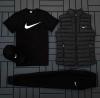 (п) Комплект с жилеткой Nike (футболка черная+кепка+жилетка+штаны)