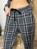  Домашня жіноча піжама COSY у клітинку сіро-чорна(сорочка+штани) Пижама женская в Украине