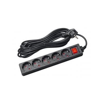 Фото Выключатели, розетки, установочные элементы, Delux выключатели, розетки, диммер Удлинитель G5JS 5м с заземлением и выключателем