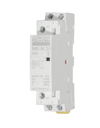 Фото Контакторы электромагнитные постоянного и переменного тока, Контактор МК Контактор модульный MK-N 2P 20A 2НО 220V