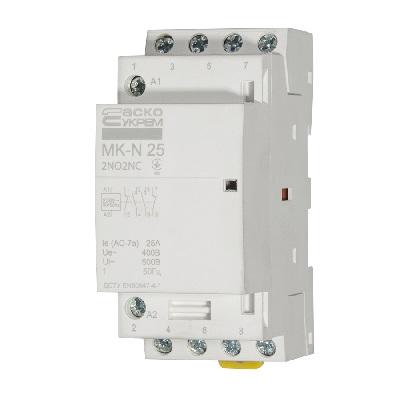 Фото Контакторы электромагнитные постоянного и переменного тока, Контактор МК Контактор модульный MK-N 4P 25A 2НО+2НЗ 220V