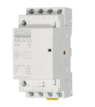 Фото Контакторы электромагнитные постоянного и переменного тока, Контактор МК Контактор модульный MK-N 4P 25A 4НО 220V