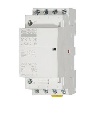 Фото Контакторы электромагнитные постоянного и переменного тока, Контактор МК Контактор модульный MK-N 4P 20A 2НО+2НЗ 220V