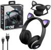 УЦЕНКА! Детские наушники LED с кошачьими ушками Cat Ear STN-28 ЧЕРНЫЕ (Плохая упаковка 3051)