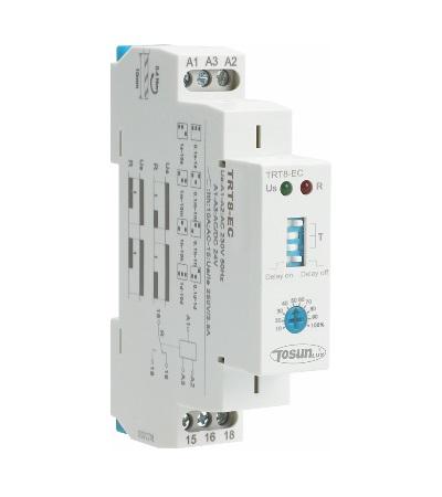 Фото Контрольно-измерительные приборы и автоматика, Клещи, тестеры, мультиметры, указатели напряжения, амперметры, вольтметры, регуляторы, сигнализаторы Реле задержки двухфункциональное TRT8-EC (on/off) 10А 230В