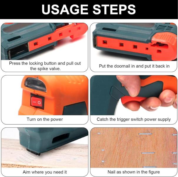 Фото Автотовары, электроинструмент, ручной инструмент Беспроводной гвоздезабиватель-степлер 2-в-1 Cordless Nailer Stapler 21 в 1, аккумуляторный