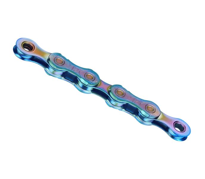 Фото ВЕЛОЗАПЧАСТИНИ, ТРАНСМІСІЯ, ЛАНЦЮГИ Ланцюг KMC X12 Aurora Blue 12 шв., 126 л. + замок