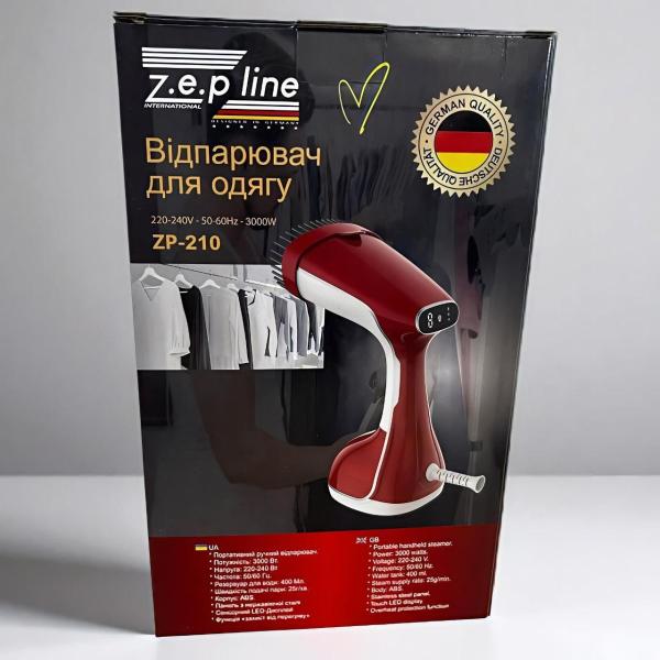 Фото Товары для дома и сада Ручной отпариватель для одежды Красный Zepline ZP-210 — быстрый пар, деликатный уход, 400 мл