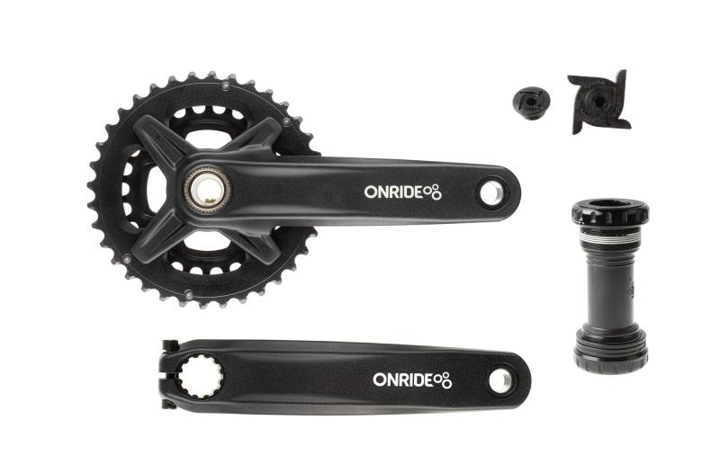 Фото ВЕЛОЗАПЧАСТИНИ, ТРАНСМІСІЯ, ШАТУНИ, Шатуни Onride Шатуни ONRIDE Duet Pro 1210, Hollowtech, 170 мм, 26-36Т, BCD 104/64, 12/11 шв., з кареткою, чорний