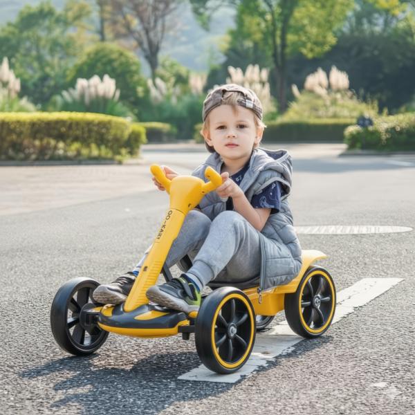 Фото Детский мир, детские товары Детский электромобиль Go-Kart складной / Желтый на аккумуляторе 6V / С регулируемой рамой, до 50 кг HL-B6