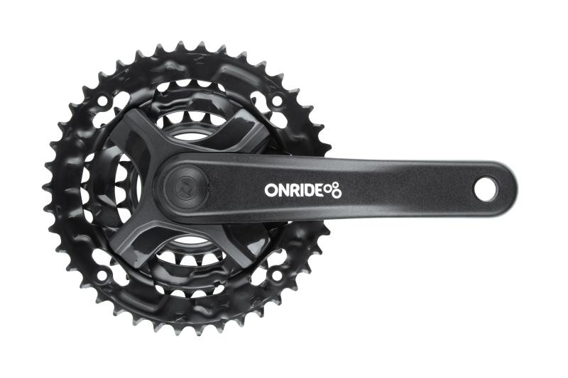 Фото ВЕЛОЗАПЧАСТИНИ, ТРАНСМІСІЯ, ШАТУНИ, Шатуни Onride Шатуни ONRIDE Trio 810, під квадрат, 170мм, 22-32-42T, на 8/7/6 швидкостей, чорні