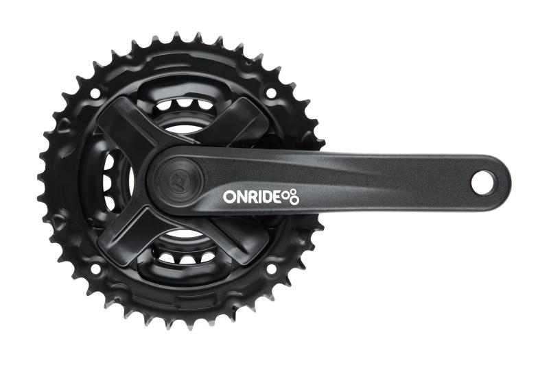 Фото ВЕЛОЗАПЧАСТИНИ, ТРАНСМІСІЯ, ШАТУНИ, Шатуни Onride Шатуни ONRIDE Trio 820, під квадрат, 170мм, 24-34-42T, на 8/7/6 швидкостей, чорні