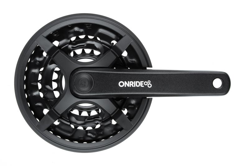 Шатуни ONRIDE Trio 830P, під квадрат, 175мм, 22-32-42T, на 8/7/6 швидкостей, чорні