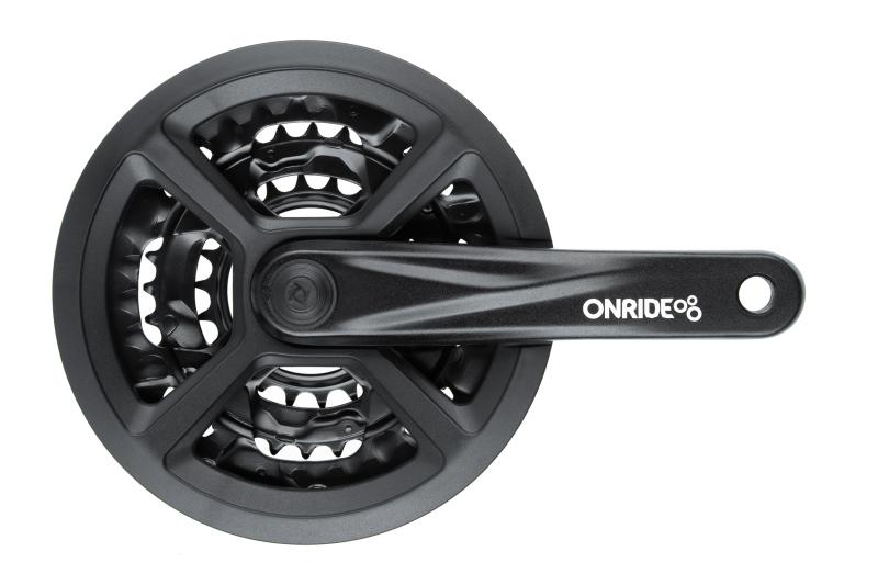 Фото ВЕЛОЗАПЧАСТИНИ, ТРАНСМІСІЯ, ШАТУНИ, Шатуни Onride Шатуни ONRIDE Trio 910P, під квадрат, 170мм, 22-32-44T, на 9 швидкостей, чорні