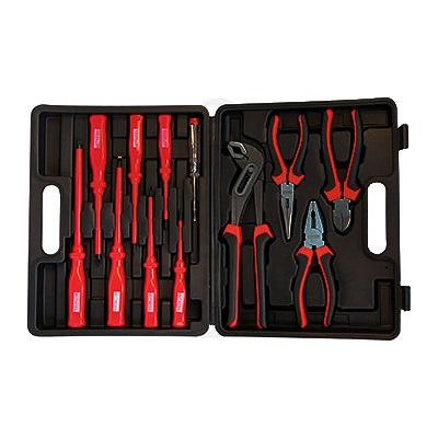 Фото Контрольно-измерительные приборы и автоматика, Клещи, тестеры, мультиметры, указатели напряжения, амперметры, вольтметры, регуляторы, сигнализаторы Набор инструментов e.tool.set.8500.12 E.NEXT