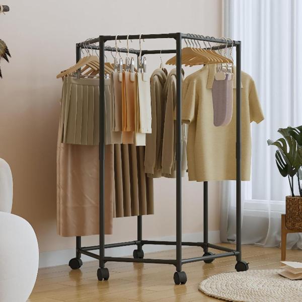 Фото Товары для дома и сада Напольная вешалка для одежды с поворотным механизмом на 360° и колесами
