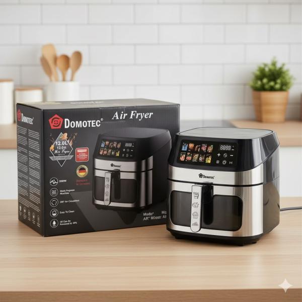 Фото Все для кухни Аерофритюрниця мультипечь с регулировкой температури и сенсорным управлением Domotec MS-3222 2800 Вт 12 л для дома Black