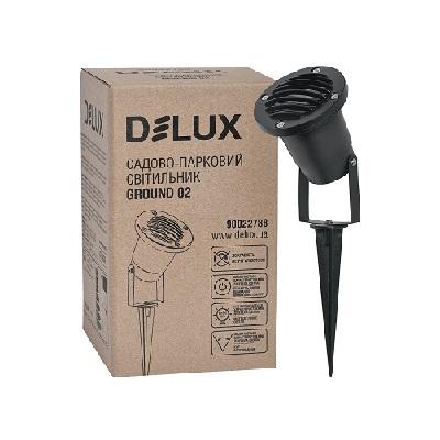 Фото Светильники, прожекторы, светодиодные, уличные, потолочные, подвесные, промышленные, точечные, Светильник DeLux Светильник садово-парковый Delux GROUND 02 MR16 230V IP64 черный