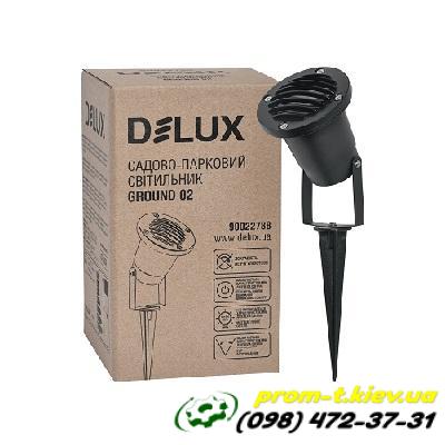 Фото Светильники, прожекторы, светодиодные, уличные, потолочные, подвесные, промышленные, точечные, Светильник DeLux Светильник садово-парковый Delux GROUND 02 MR16 230V IP64 черный