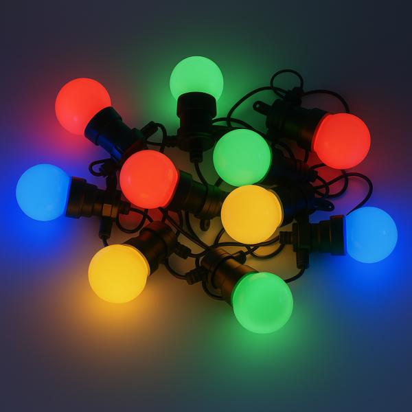 Фото  Гирлянда уличная разноцветные шары 5 м / 10 лампочек / IP65 SFK-47