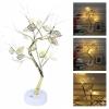 Настольная светодиодная лампа Дерево серебристое с листьями USB + батарейки AA 3шт