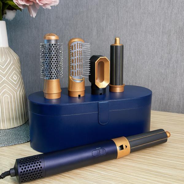 Фото Красота и здоровье Стайлер 5 в 1 HAIR – мультистайлер с 5 насадками для укладки, Синий выпрямления и объёма волос
