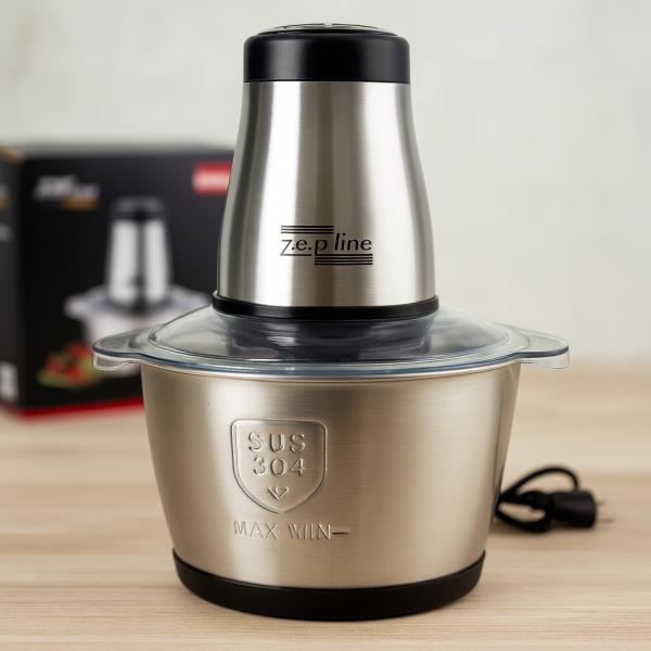 Фото  УЦЕНКА! Блендер измельчитель Zepline ZP-051 с металлической чашей 1500 Вт 2 литра (Повреждена крышка 3123)